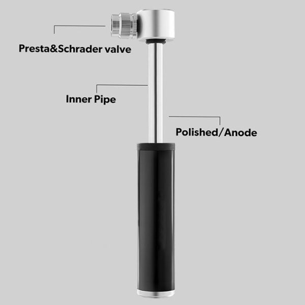 Manual Mini Portable Bicycle Aluminum Alloy Pump + Plastic glue-free tire patch + Tire lever (Red) - Image 3