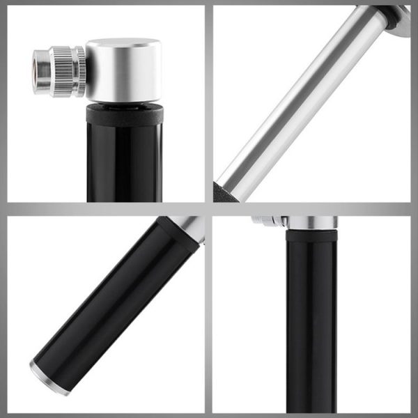 Manual Mini Portable Bicycle Aluminum Alloy Pump + Plastic glue-free tire patch + Tire lever (Red) - Image 5