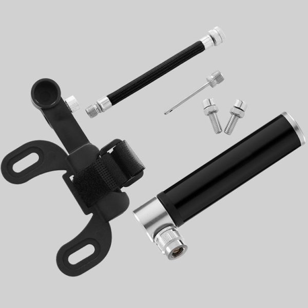 Manual Mini Portable Bicycle Aluminum Alloy Pump + Plastic glue-free tire patch + Tire lever (Red) - Image 8