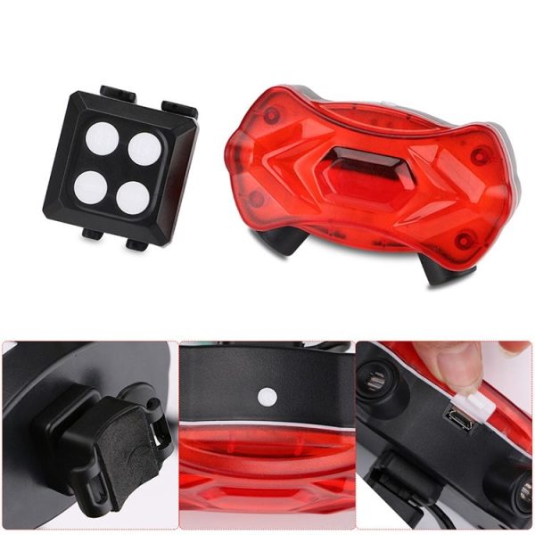 KXK-03 Bicycle Smart Remote Control Laser Turn Signal Tail Light Warning Brake Light (White) - Image 3