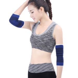 2 PCS Sports Elastic Thermal Elbow Support Guards, Size: 11 x 20cm (Blue+Black)