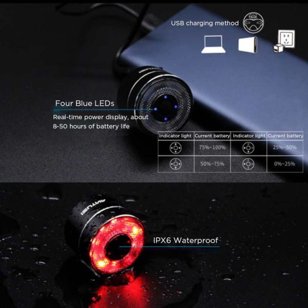 Antusi Q1 7 Colors Cycling Light Bicycle Taillight Bike Accessories - Image 4