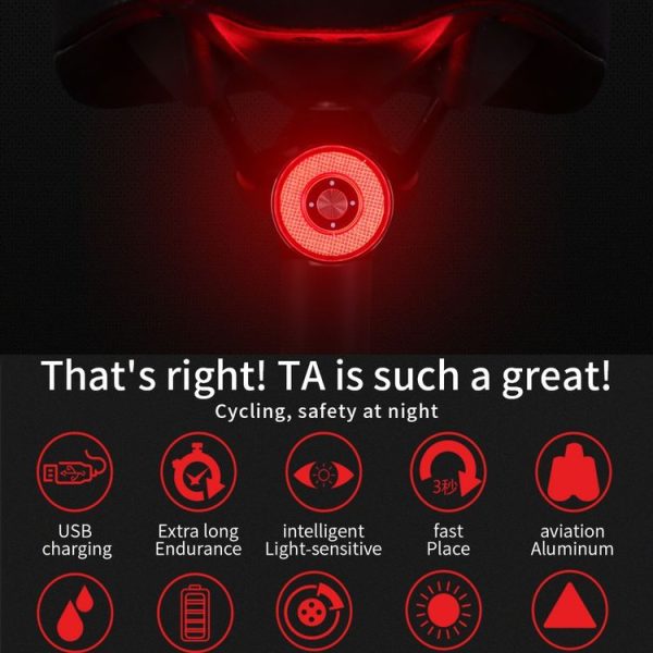 Antusi Q5 Bicycle Rear Light Automatic Brake Induction Taillight - Image 12