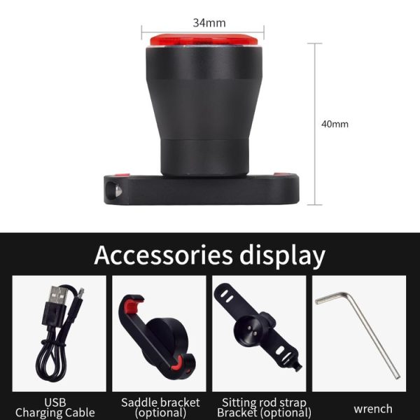 Antusi Q5 Bicycle Rear Light Automatic Brake Induction Taillight - Image 3
