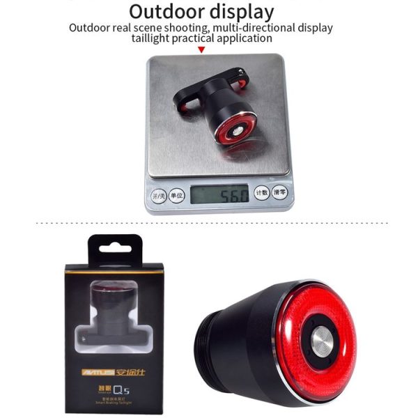 Antusi Q5 Bicycle Rear Light Automatic Brake Induction Taillight - Image 8