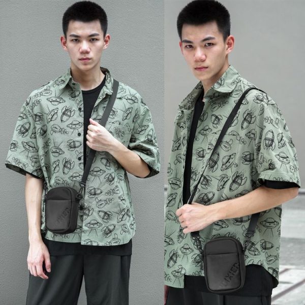 WEIXIER 9545 Men Outdoor Casual Leather Crossbody Bag Waterproof Waist Bag (Grey) - Image 13