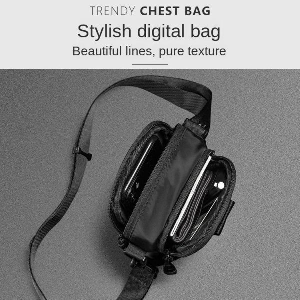 WEIXIER 9545 Men Outdoor Casual Leather Crossbody Bag Waterproof Waist Bag (Grey) - Image 8