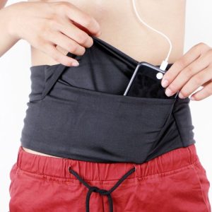 Personal Large-capacity Stretch Tablet Pockets Travel Anti-theft Bag Phone Bag, Size: L (Black)
