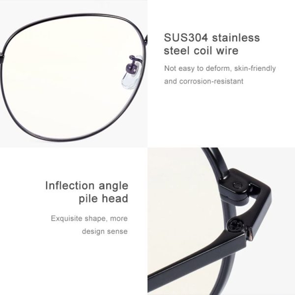 Original Xiaomi Mijia HD Nylon Lens Anti Blue-ray Glasses (Black) - Image 4