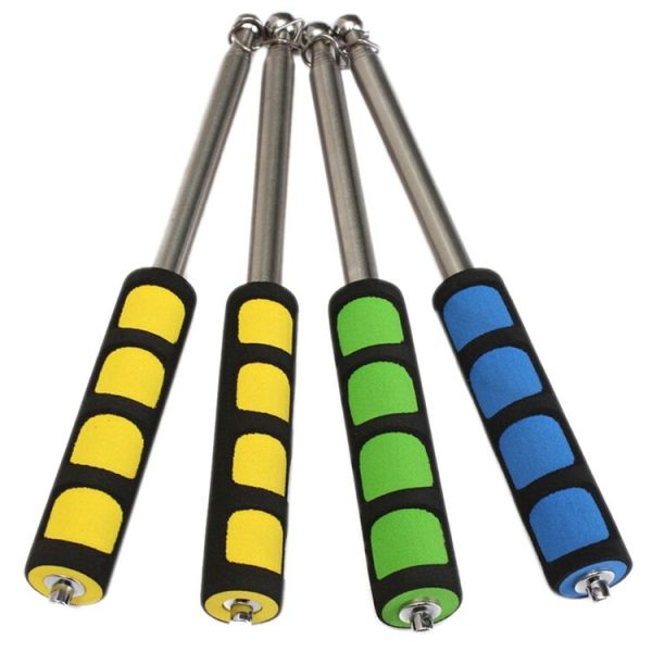 2M 9 Knots Telescopic Stainless Steel Rubber Sleeve Teaching Stick Guide Signal Flag, Random Color Delivery - Image 2