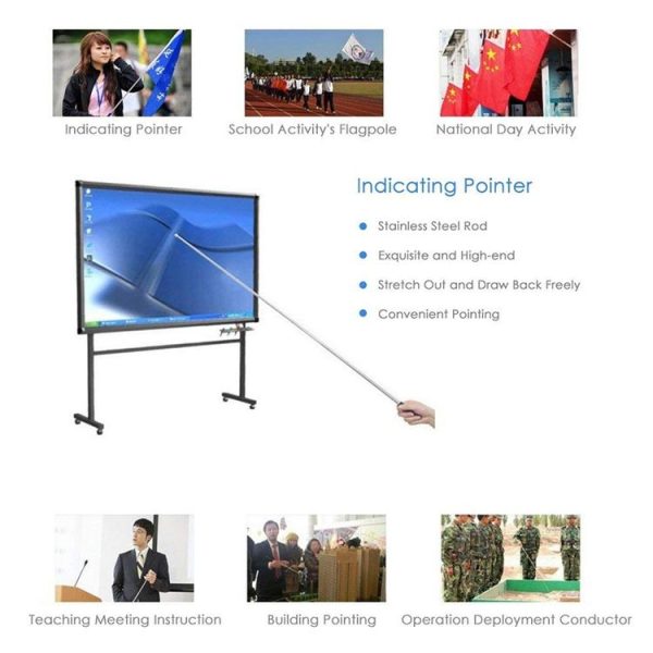 2M 9 Knots Telescopic Stainless Steel Rubber Sleeve Teaching Stick Guide Signal Flag, Random Color Delivery - Image 7