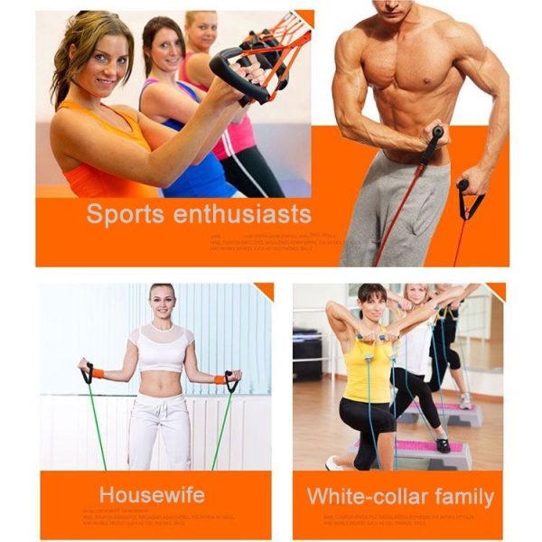 Fitness Exercise Resistance Bands Stretch Elastic Rope Workout Yoga Rally Muscle Training Exercise Rope, Size: 5*10*1200mm, Random Color Delivery - Image 12