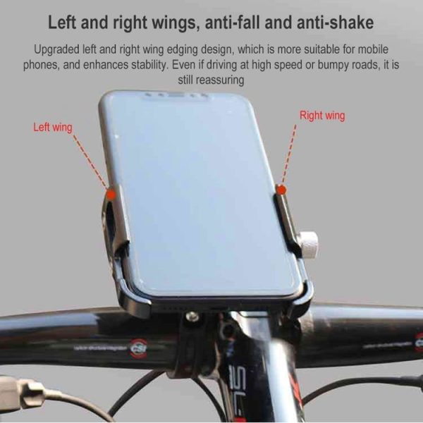 BIKERSAY MP008 Bike Motorcycle Aluminum Alloy Phone Holder Handlebar Clips (Red) - Image 4