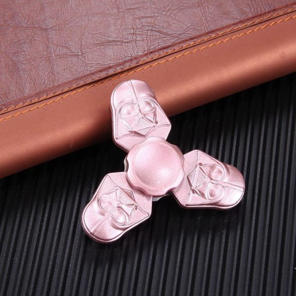 Fidget Spinner Toy Stress Reducer Anti-Anxiety Toy for Children and Adults, About 4 Minutes Rotation Time, Star Wars Darth Vader Shape Three Leaves (Rose Gold) - Image 2