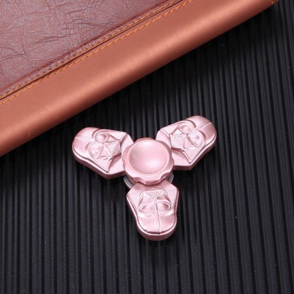 Fidget Spinner Toy Stress Reducer Anti-Anxiety Toy for Children and Adults, About 4 Minutes Rotation Time, Star Wars Darth Vader Shape Three Leaves (Rose Gold) - Image 3