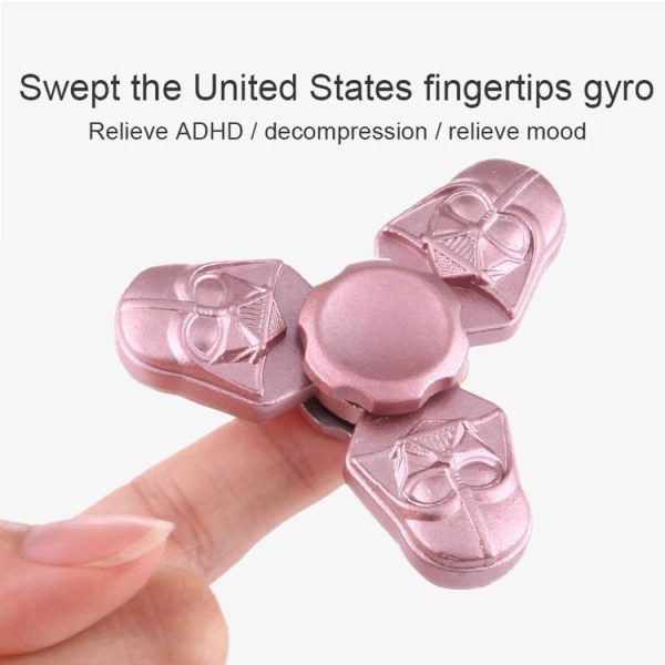 Fidget Spinner Toy Stress Reducer Anti-Anxiety Toy for Children and Adults, About 4 Minutes Rotation Time, Star Wars Darth Vader Shape Three Leaves (Rose Gold) - Image 5