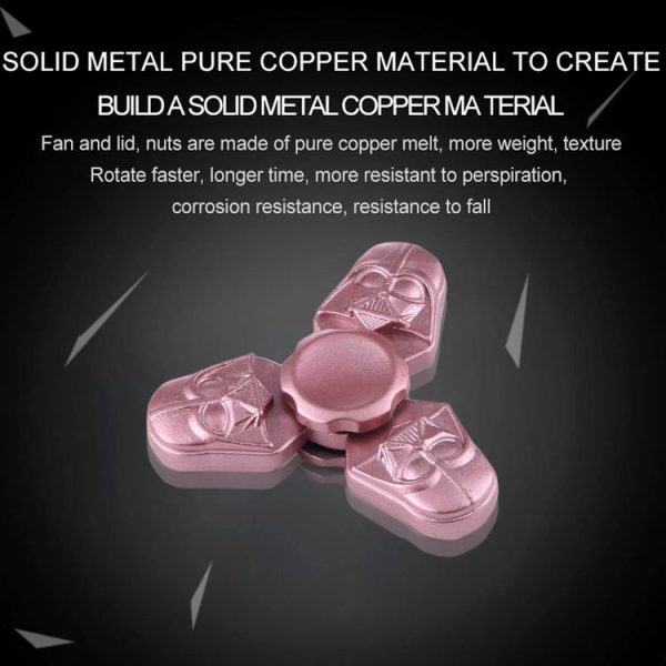 Fidget Spinner Toy Stress Reducer Anti-Anxiety Toy for Children and Adults, About 4 Minutes Rotation Time, Star Wars Darth Vader Shape Three Leaves (Rose Gold) - Image 6