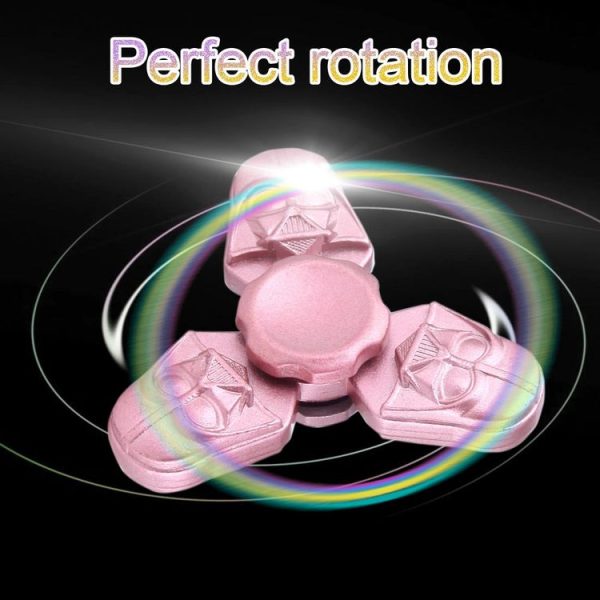 Fidget Spinner Toy Stress Reducer Anti-Anxiety Toy for Children and Adults, About 4 Minutes Rotation Time, Star Wars Darth Vader Shape Three Leaves (Rose Gold) - Image 7