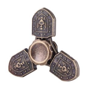 Fidget Spinner Toy Stress Reducer Anti-Anxiety Toy for Children and Adults, About 4 Minutes Rotation Time, Eagle Shield Shape Three Leaves (Bronze)