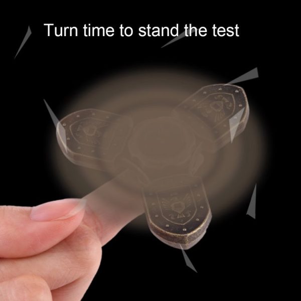 Fidget Spinner Toy Stress Reducer Anti-Anxiety Toy for Children and Adults, About 4 Minutes Rotation Time, Eagle Shield Shape Three Leaves (Bronze) - Image 4