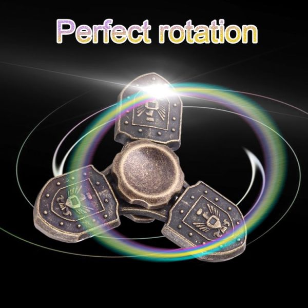 Fidget Spinner Toy Stress Reducer Anti-Anxiety Toy for Children and Adults, About 4 Minutes Rotation Time, Eagle Shield Shape Three Leaves (Bronze) - Image 7