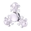 Fidget Spinner Toy Stress Reducer Anti-Anxiety Toy for Children and Adults, About 4 Minutes Rotation Time, Skull Shape Three Leaves (Silver)
