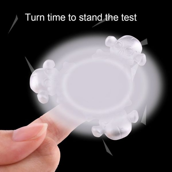 Fidget Spinner Toy Stress Reducer Anti-Anxiety Toy for Children and Adults, About 4 Minutes Rotation Time, Skull Shape Three Leaves (Silver) - Image 4