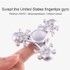 Fidget Spinner Toy Stress Reducer Anti-Anxiety Toy for Children and Adults, About 4 Minutes Rotation Time, Skull Shape Three Leaves (Silver) - Image 5