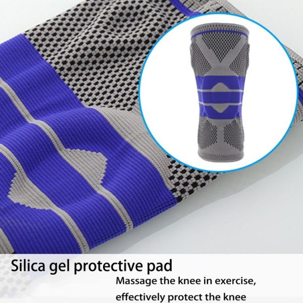 Outdoor Fitness Mountaineering Knit Protection Silicone Anti - collision Spring Support Sports Knee Protector, Size: M (Black) - Image 4