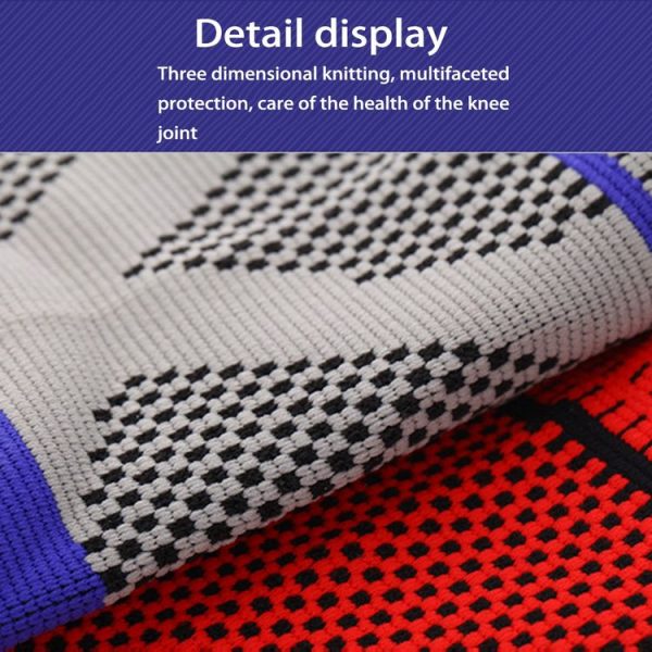 Outdoor Fitness Mountaineering Knit Protection Silicone Anti - collision Spring Support Sports Knee Protector, Size: M (Black) - Image 5