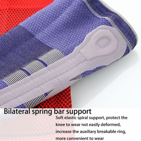 Outdoor Fitness Mountaineering Knit Protection Silicone Anti - collision Spring Support Sports Knee Protector, Size: M (Black) - Image 7
