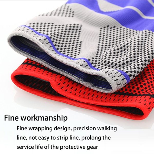 Outdoor Fitness Mountaineering Knit Protection Silicone Anti - collision Spring Support Sports Knee Protector, Size: M (Black) - Image 8