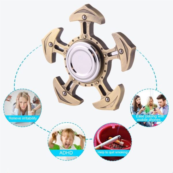 Fidget Spinner Toy Stress Reducer Anti-Anxiety Toy for Children and Adults, About 1.0 Minute Rotation Time, Big Steel Beads Bearing, Pirate Ship Shape Five Leaves - Image 10