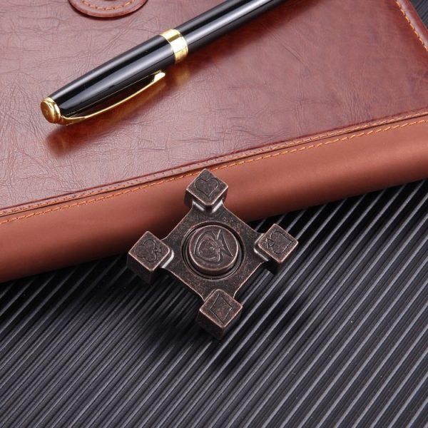 Fidget Spinner Toy Stress Reducer Anti-Anxiety Toy, About 1.5 Minutes Rotation Time, Small Steel Beads Bearing, Poker Four Leaves - Image 2