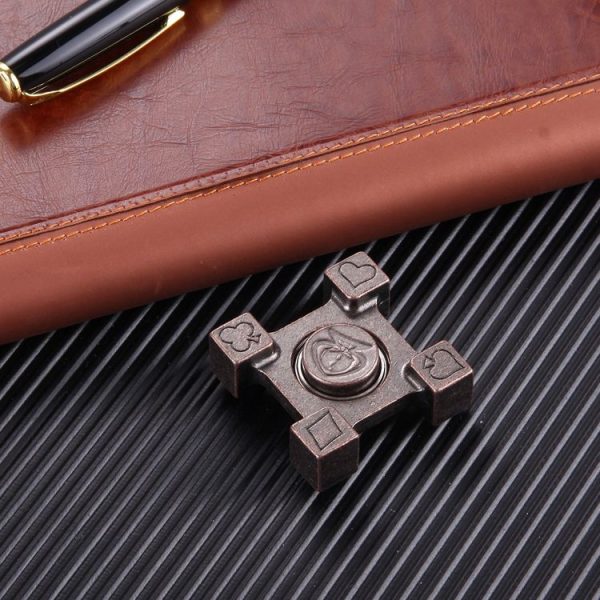 Fidget Spinner Toy Stress Reducer Anti-Anxiety Toy, About 1.5 Minutes Rotation Time, Small Steel Beads Bearing, Poker Four Leaves - Image 3