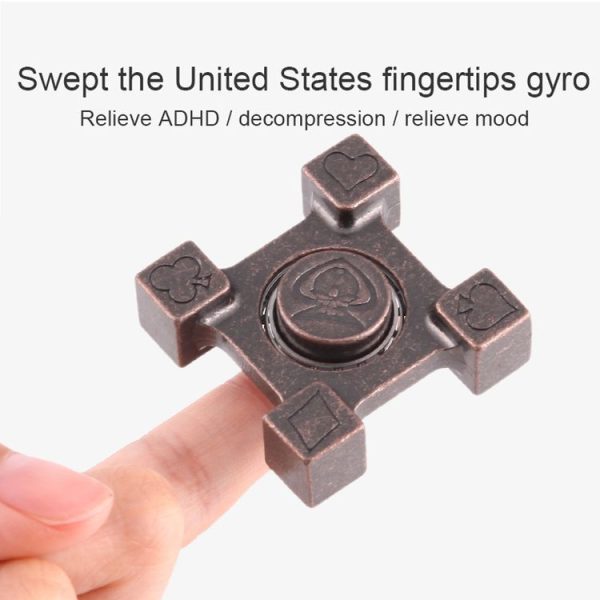 Fidget Spinner Toy Stress Reducer Anti-Anxiety Toy, About 1.5 Minutes Rotation Time, Small Steel Beads Bearing, Poker Four Leaves - Image 5