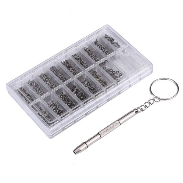 1000 PCS Watch Sunglass Spectacles Screws Nut Repair Kit With a Screwdriver - Image 2