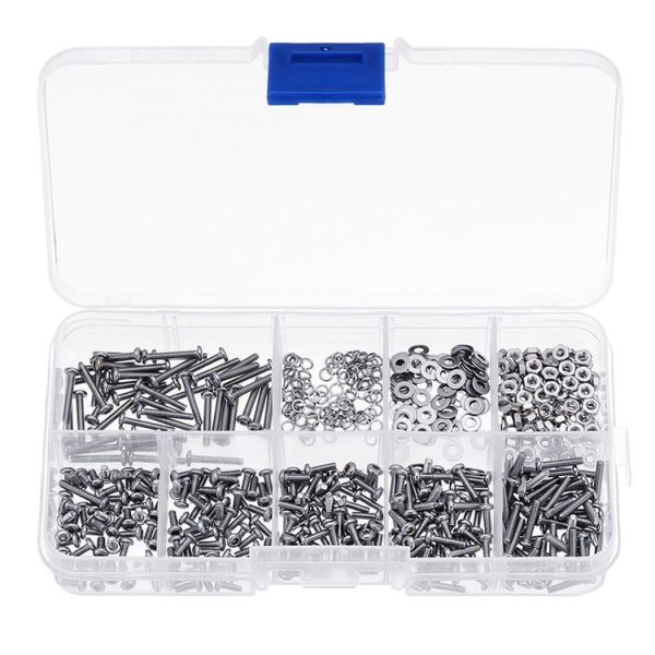 600 PCS M2 304 Stainless Steel Hex Socket Flat Head Screw Washer Nut Kit - Image 5