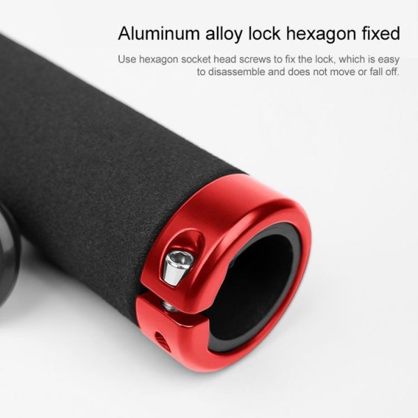 PROMEND GR-513 1 Pair Bicycle Antiskid Sweat-absorbing Sponge Grips Cover (Black Red) - Image 5