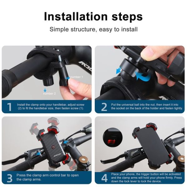 JOYROOM JR-ZS288 Bike Mobile Phone Mount Holder (Black) - Image 7