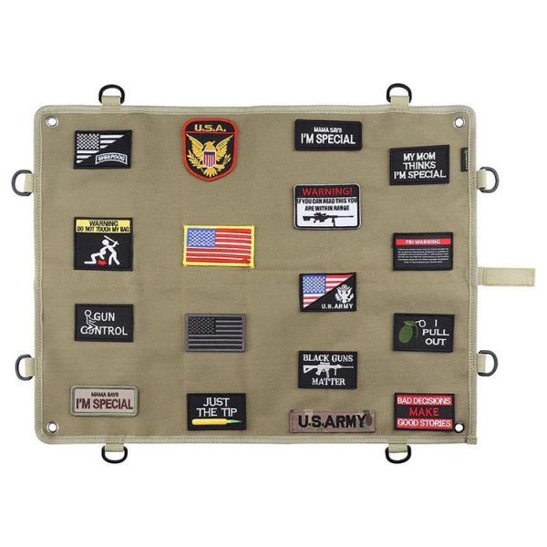 KOSIBATE CL-126 Hook and Loop Fastener Badge Storage Board with Hook (Khaki)