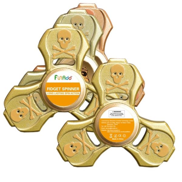 Fidget Spinner Toy Stress Reducer Anti-Anxiety Toy for Children and Adults, 2-4 Minutes Rotation Time, Zinc Alloy Material, Embossed Skull (Army Green) - Image 3