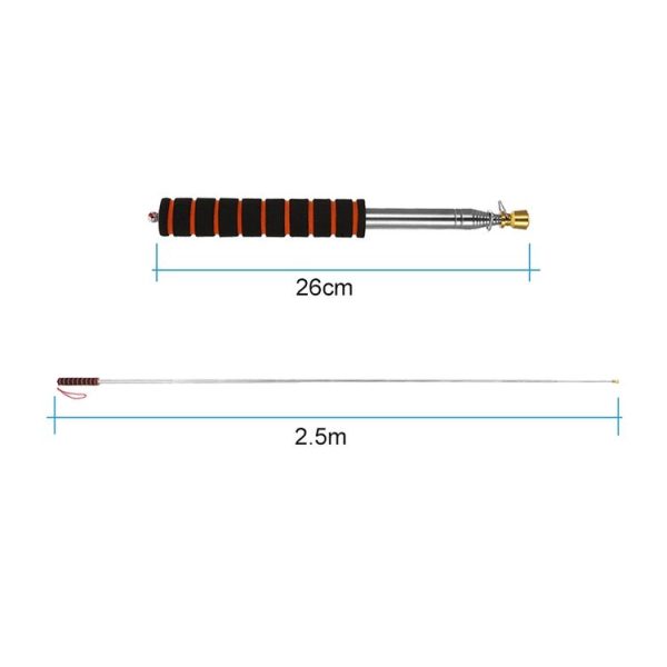 2M 11 Knots Telescopic Stainless Steel Sponge Golden Head Teaching Stick Guide Signal Flag - Image 3