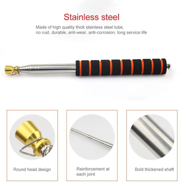 2M 11 Knots Telescopic Stainless Steel Sponge Golden Head Teaching Stick Guide Signal Flag - Image 4