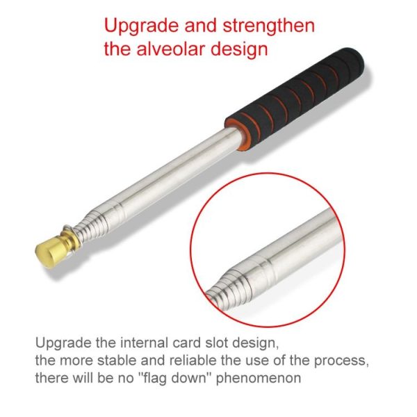 2M 11 Knots Telescopic Stainless Steel Sponge Golden Head Teaching Stick Guide Signal Flag - Image 5