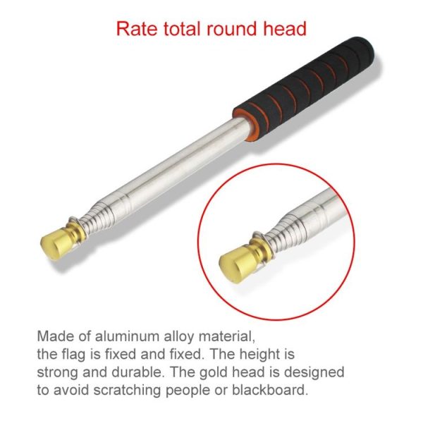 2M 11 Knots Telescopic Stainless Steel Sponge Golden Head Teaching Stick Guide Signal Flag - Image 6