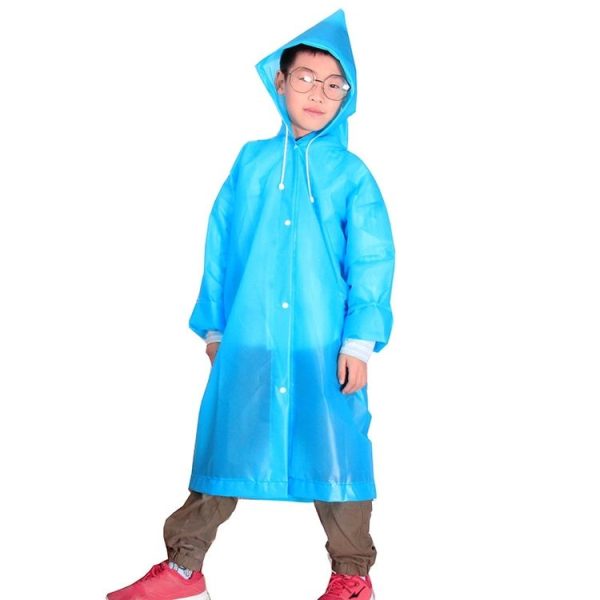 Outdoor Mountaineering Eva Thickened Children Fashion Raincoat Average Size (Blue)