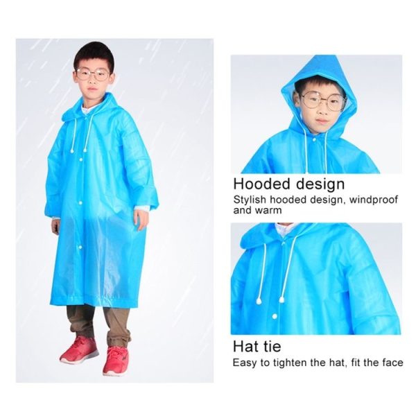 Outdoor Mountaineering Eva Thickened Children Fashion Raincoat Average Size (Blue) - Image 4