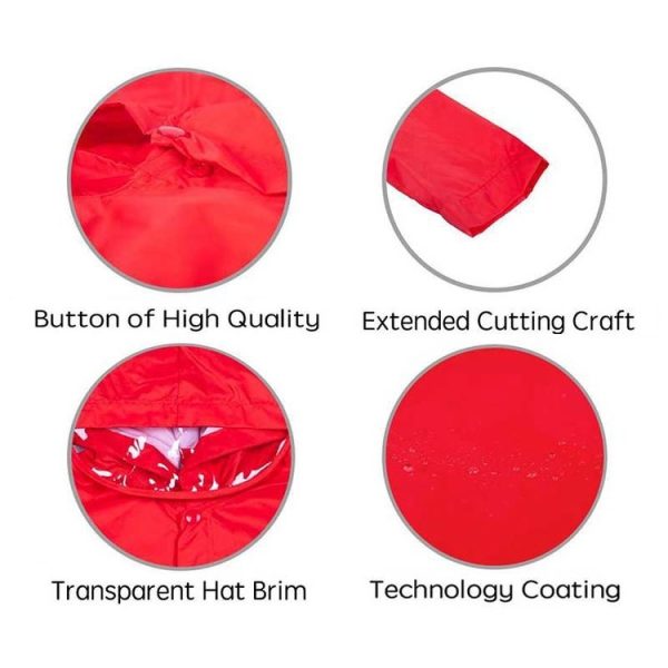 Cartoon Dinosaur Children Fashion Raincoat Size: S (Red) - Image 3