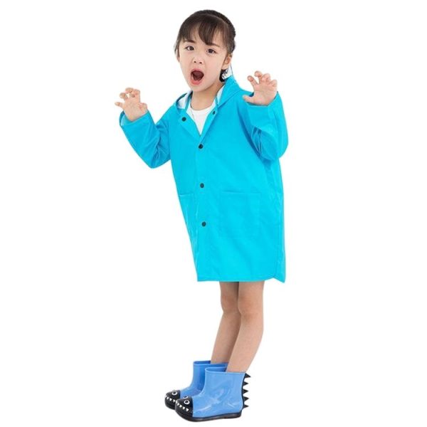 Cartoon Dinosaur Children Fashion Raincoat Size: L (Blue)